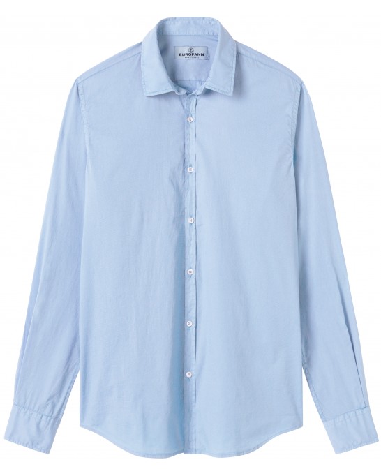 VARDY - Casual cotton-voile shirt, light blue 