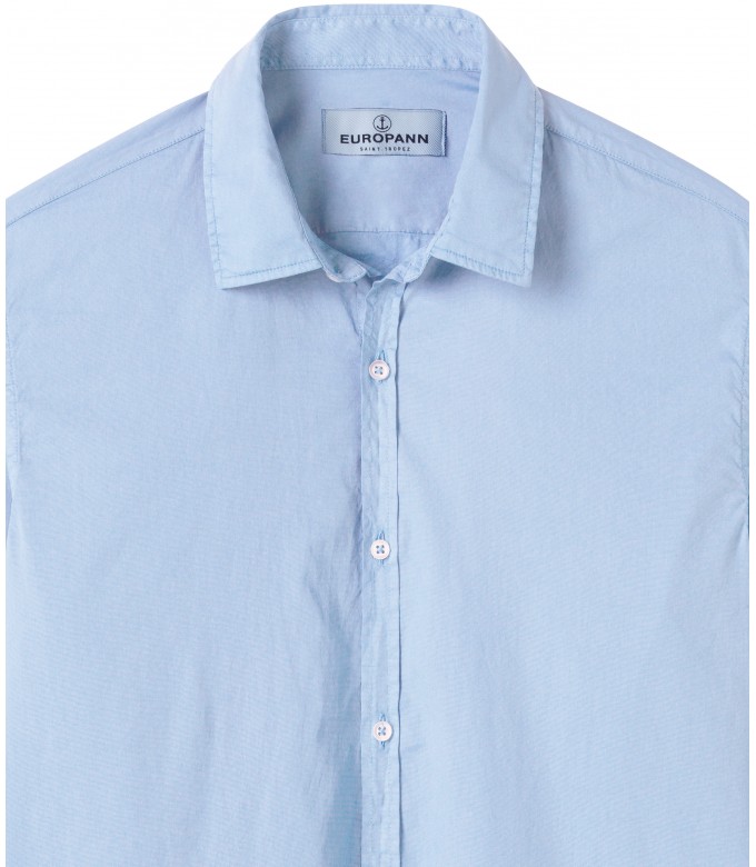 VARDY - Casual cotton-voile shirt, light blue 