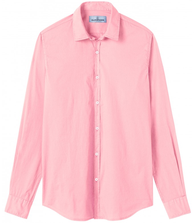 VARDY - Chemise en voile de coton unie décontractée, rose