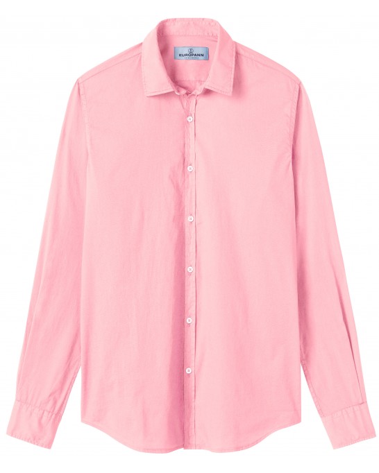 VARDY - Chemise en voile de coton unie décontractée, rose