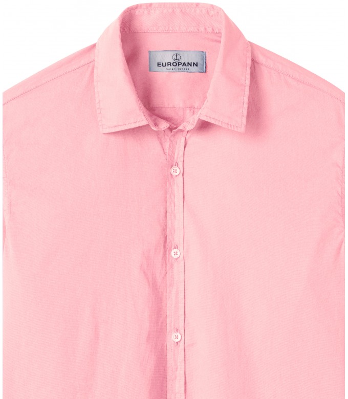 VARDY - Chemise en voile de coton unie décontractée, rose