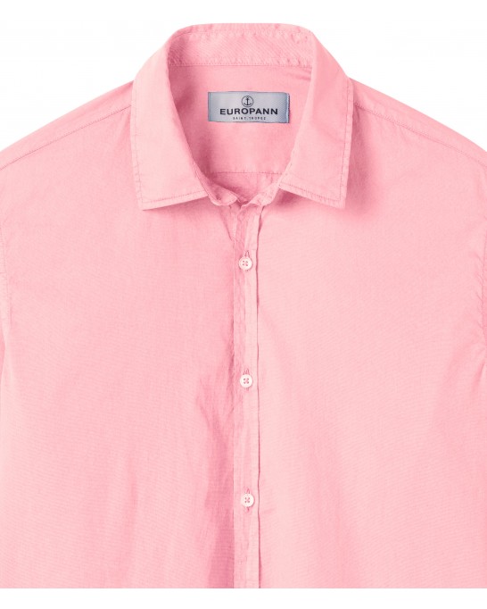 VARDY - Chemise en voile de coton unie décontractée, rose