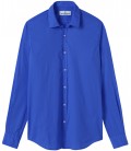 VARDY - Chemise unie voile de coton bleu gitane