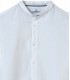 STAN - Mao collared linen casual shirt, white 