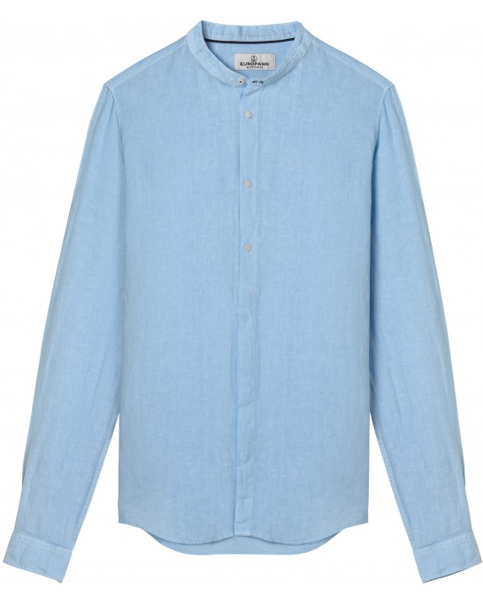 STAN - Linen shirt, Mao collar, sky blue