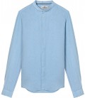 STAN - Chemise lin col mao bleu ciel