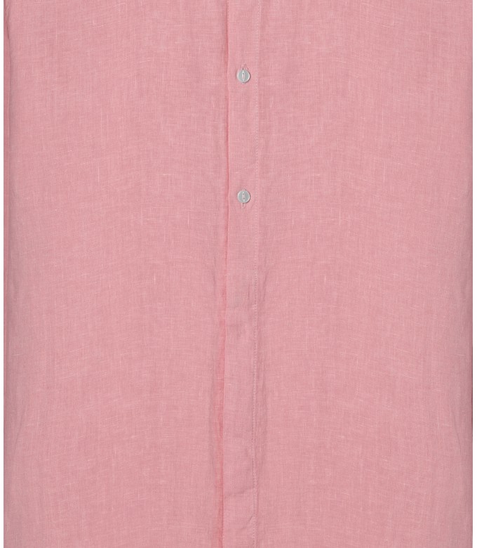 STAN - Linen shirt, mao collar, pink