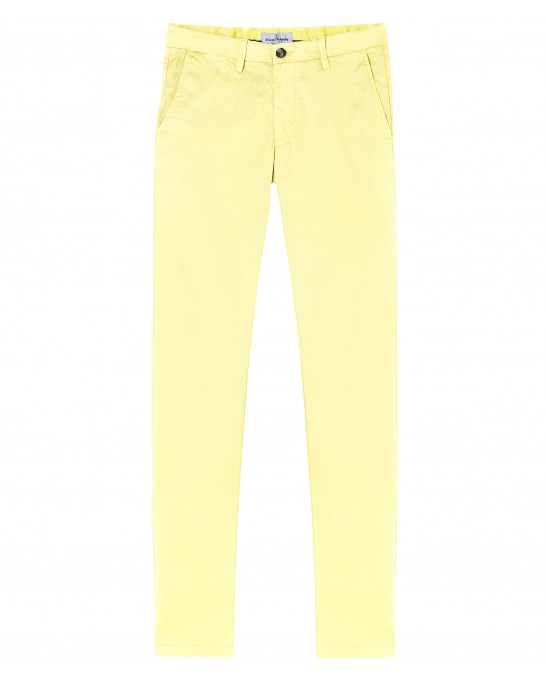 FLASH - Slim fit cotton chinos, yellow