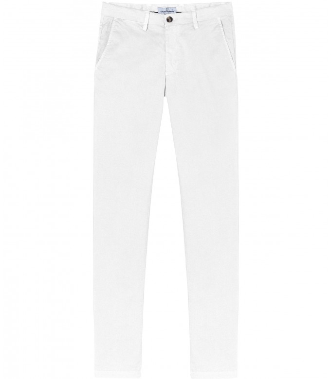 FLASH - Slim fit cotton chinos, white