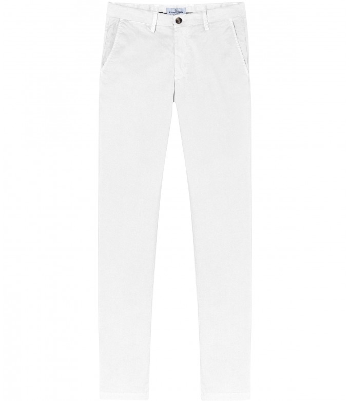FLASH - Pantalon chino slim, blanc