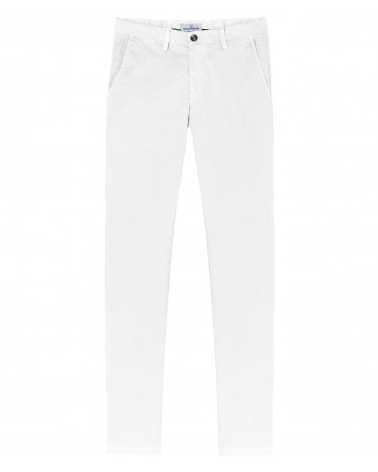 FLASH - Calça chino de ajuste fino, branca