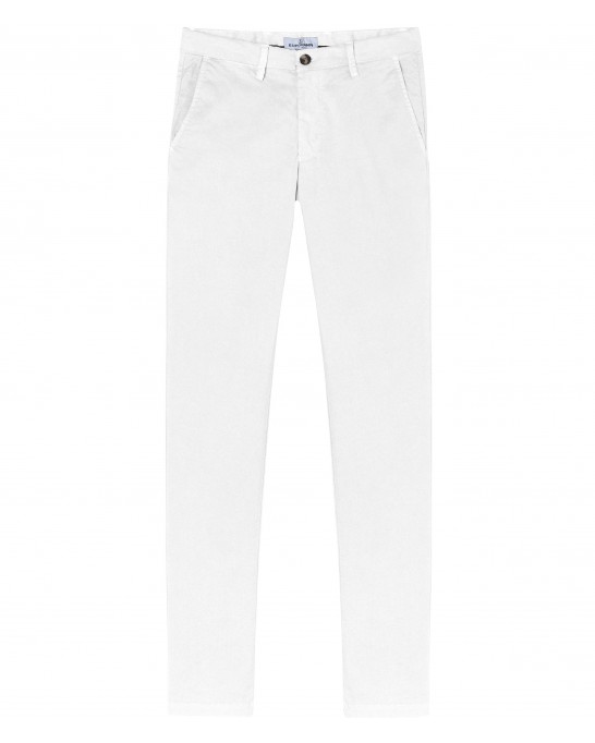 FLASH - Slim fit cotton chinos, white