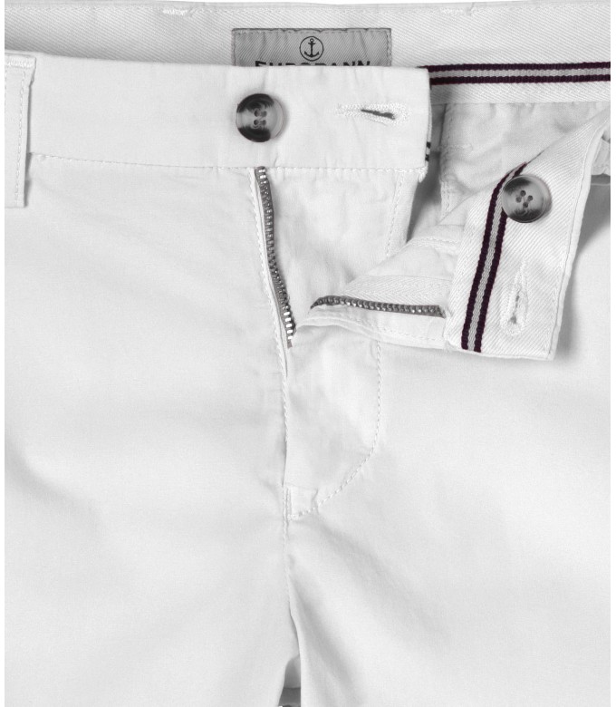 TEXAS - Bermuda chino slim uni, blanc