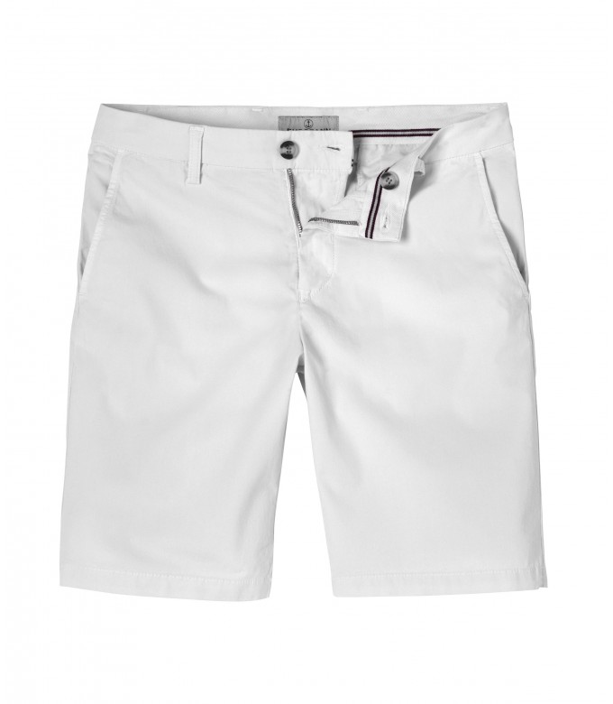 TEXAS - Bermuda chino slim uni, blanc