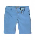 TEXAS - Bermuda chino uni slimfit bleu océan