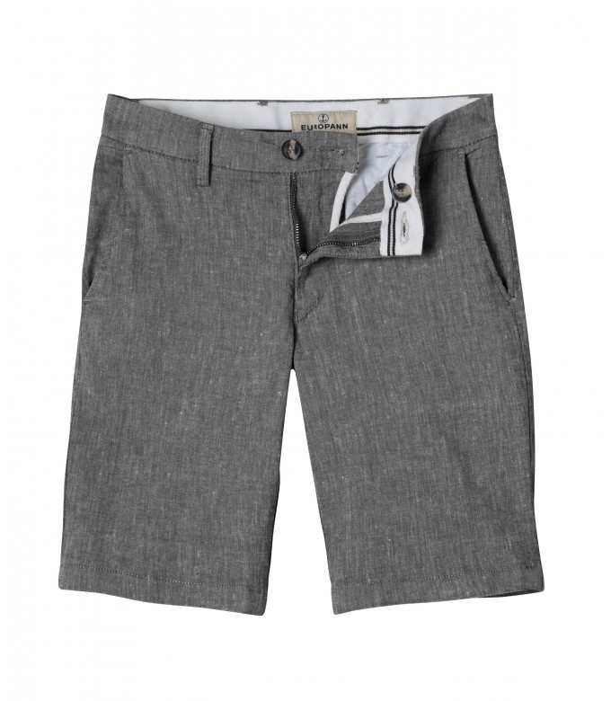 TURNER -  Slim fit linen-blend bermudas, dark grey