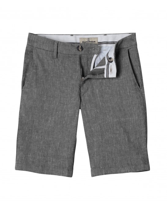 TURNER - Bermuda slim fit lin chiné, acier