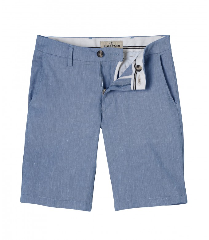 TURNER - Bermuda slim fit lin chiné, ciel