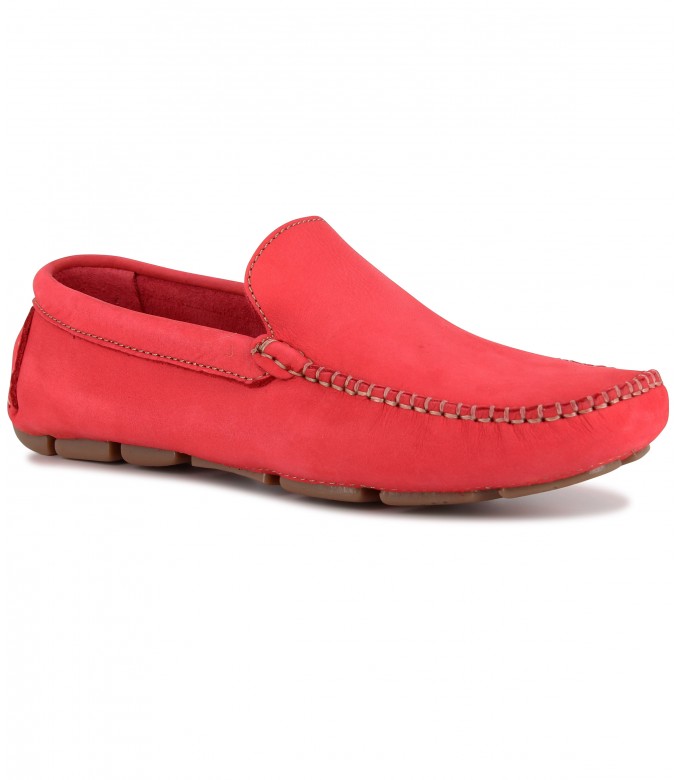 MONZA - Red nubuck loafers