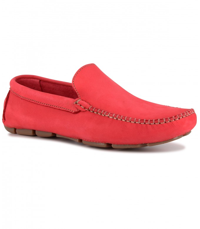 MONZA - Nubuck loafer, red