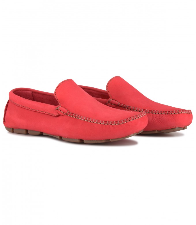 MONZA - Red nubuck loafers