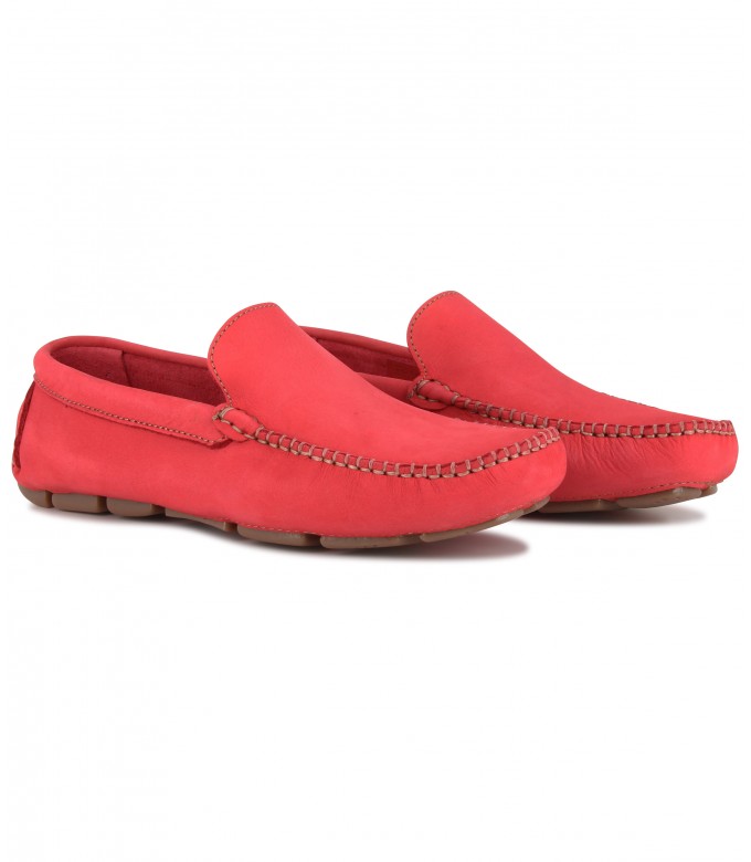 MONZA - Nubuck loafer, red