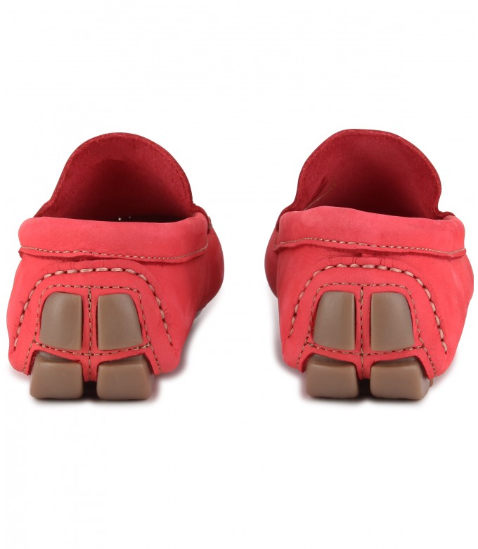 MONZA - Red nubuck loafers