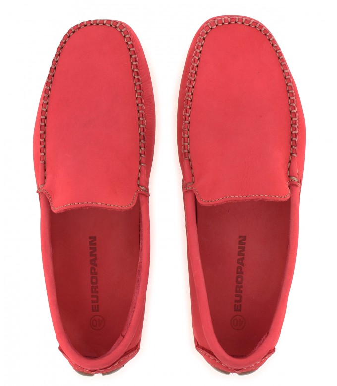 MONZA - Red nubuck loafers