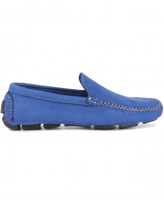 MONZA - Mocassin en nubuck, bleu royal