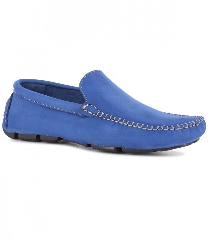 MONZA - Royal blue nubuck loafers