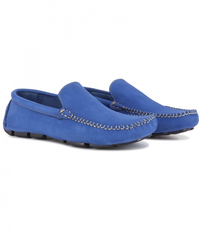 MONZA - Royal blue nubuck loafers