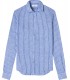 TENNIS - Camisa de lino de rayas azules de corte clásico