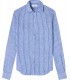 TENNIS - Classic cut shirt in blue striped linen