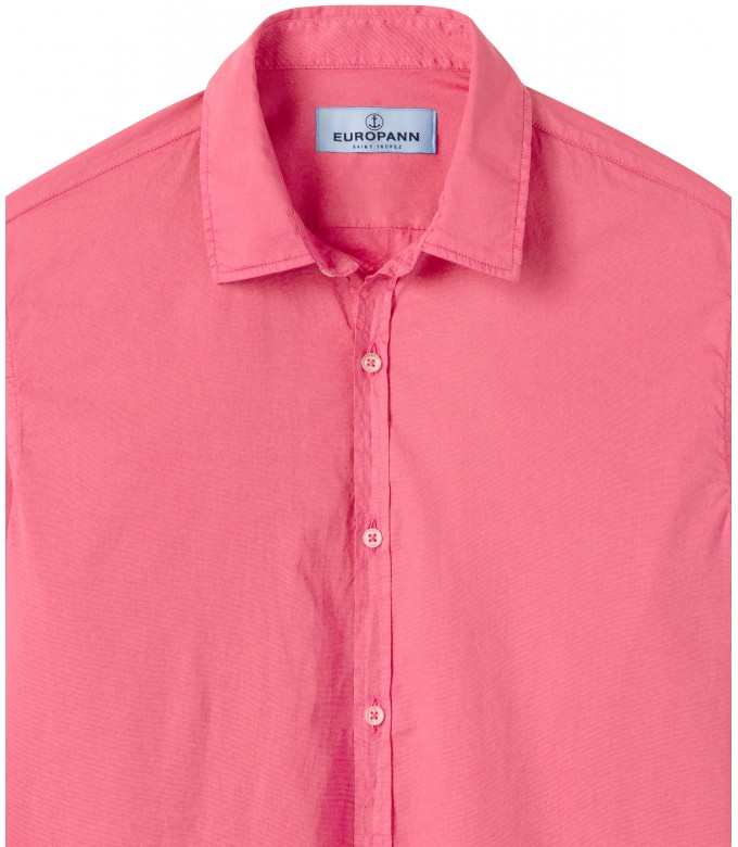 VARDY - Chemise en voile de coton unie décontractée, fushia