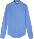 STAN - Chemise décontractée en lin col mao, océan