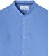 STAN - Chemise décontractée en lin col mao, océan