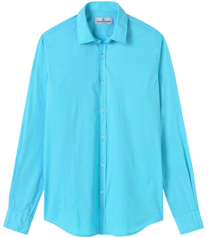 VARDY - Casual cotton-voile shirt, turquoise