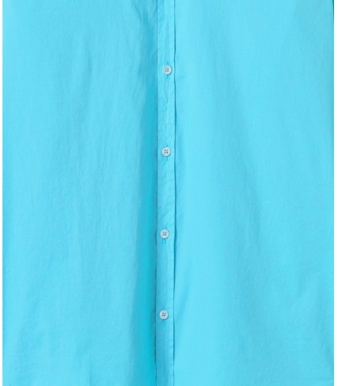 VARDY - Casual plain cotton voile shirt, turquoise