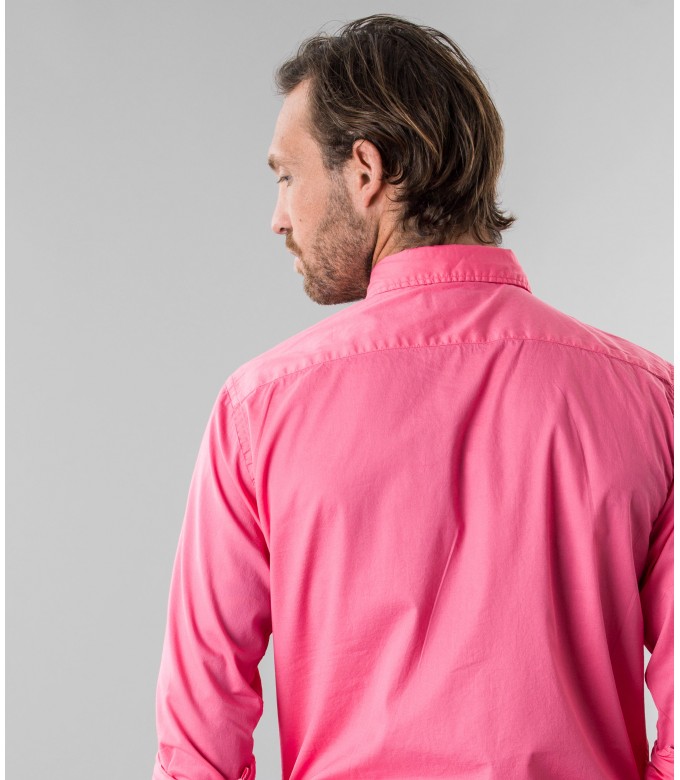 VARDY - Chemise en voile de coton unie décontractée, fushia