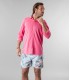 VARDY - Chemise en voile de coton unie décontractée, fushia