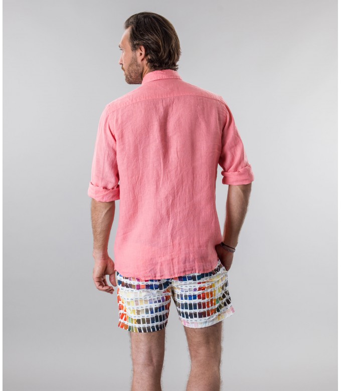 DIVA - Chemise décontractée en lin, fuchsia