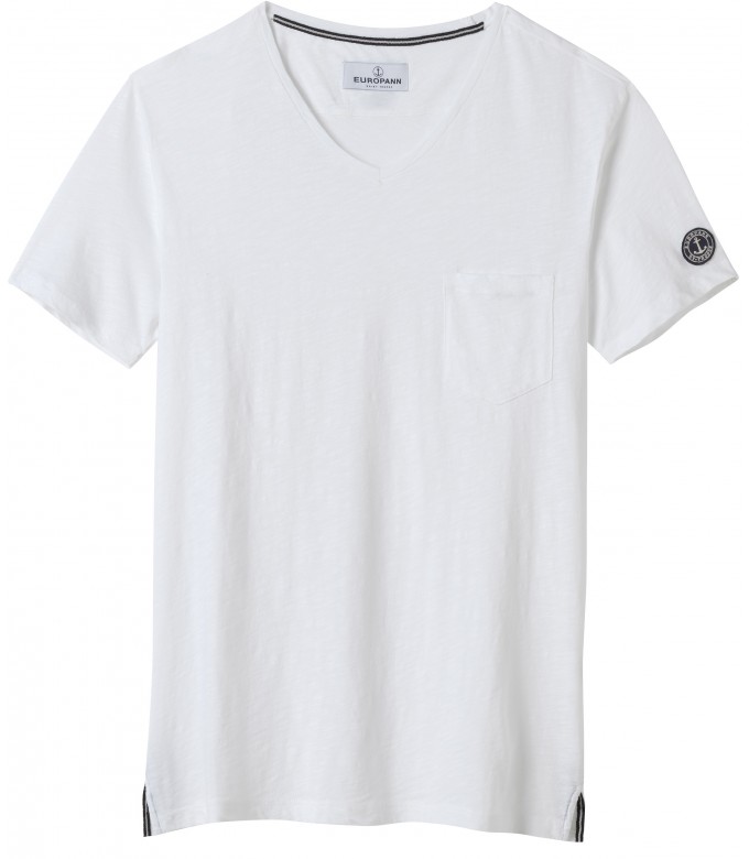 NECK - Tee-shirt col V en coton, blanc