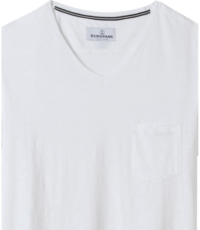 NECK - Cotton v-neck white