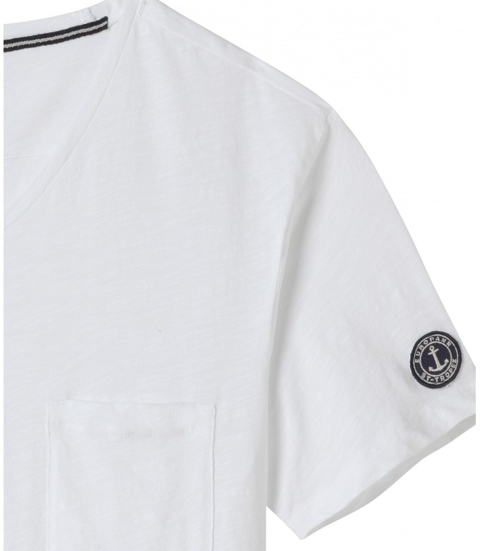 NECK - Cotton v-neck white