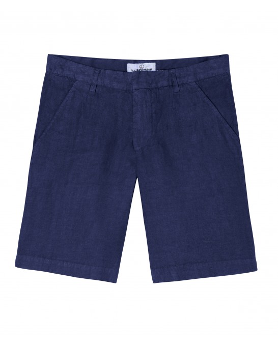 COLORADO - Casual linen bermudas, ink blue