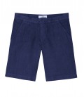 COLORADO - Casual navy blue linen bermuda