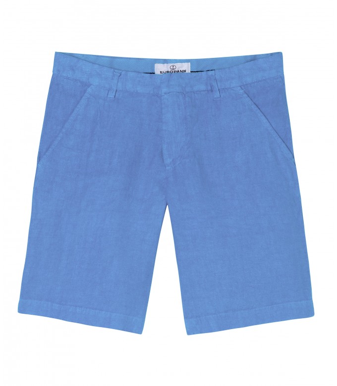 COLORADO - Casual linen bermudas, ocean blue