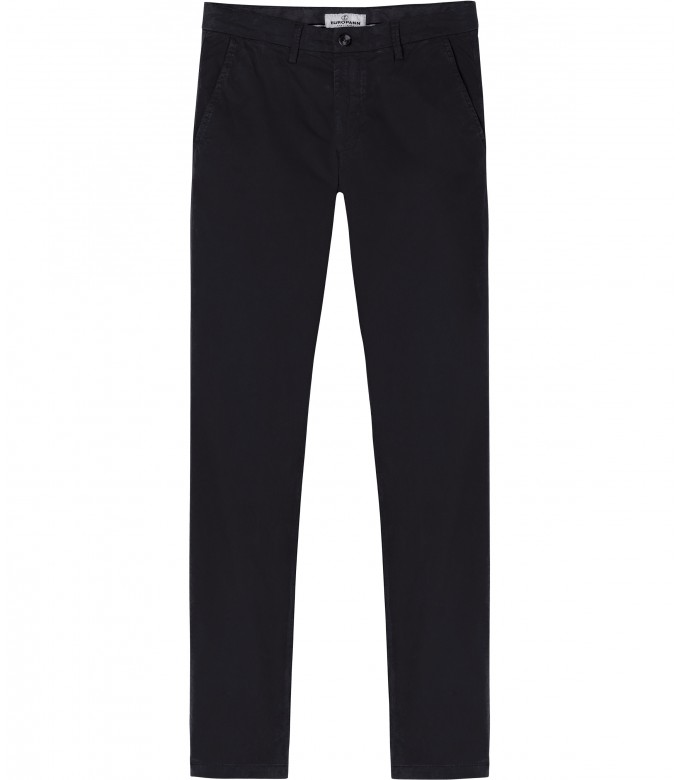 FLASH - Slim fit cotton chinos, black