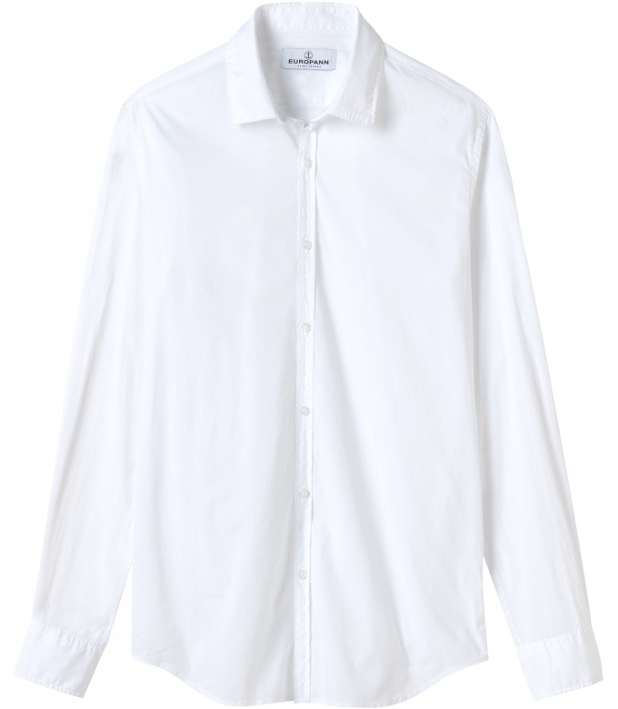 VARDY - Casual cotton-voile shirt, white 