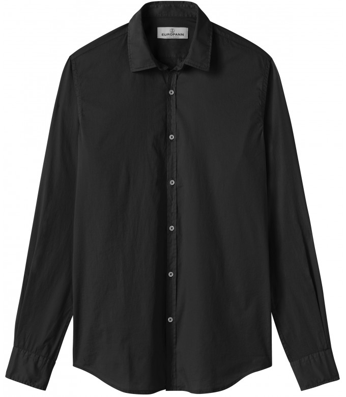 VARDY - Casual cotton-voile shirt, black